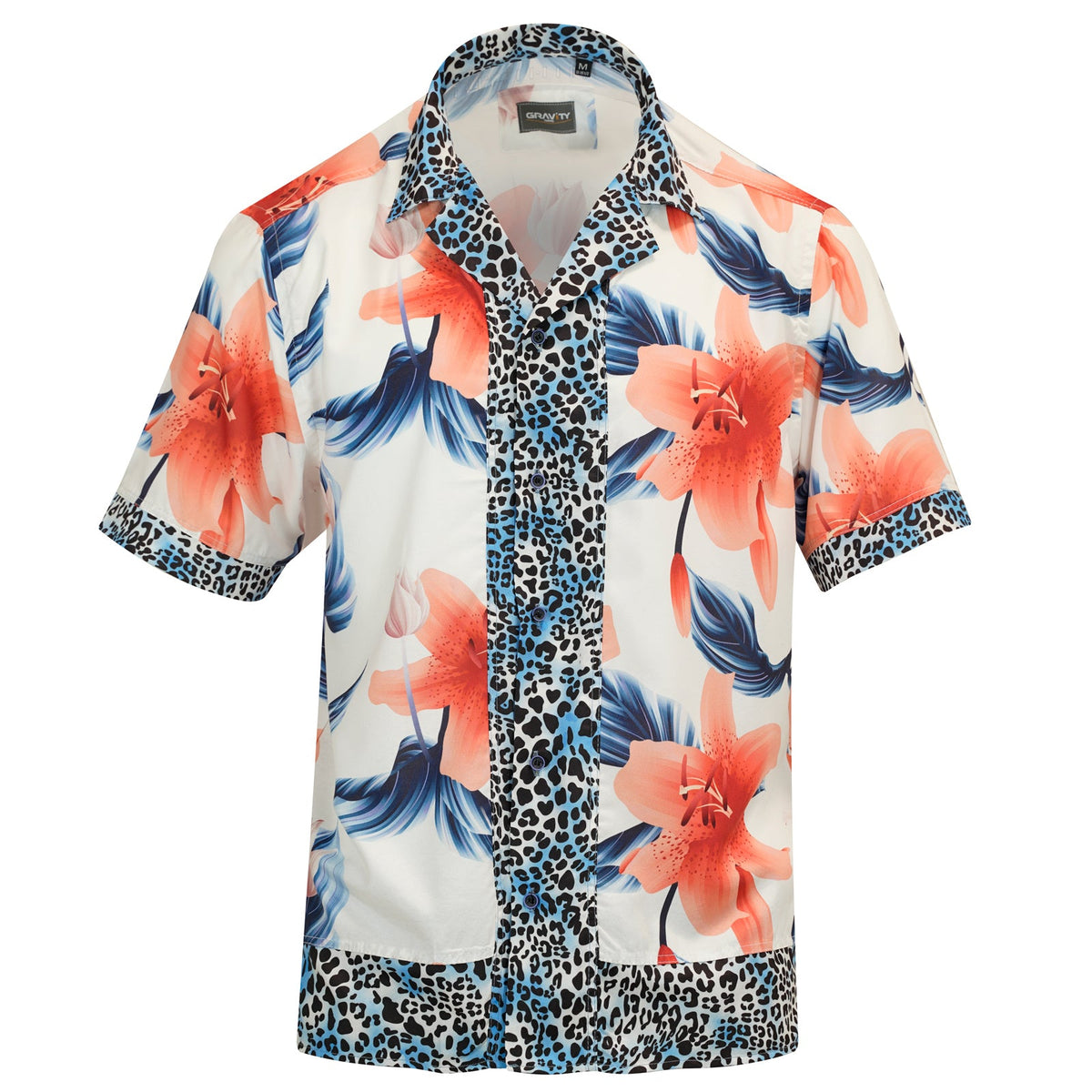Gravity Tropical Leopard Short Sleeve Shirt Front Side